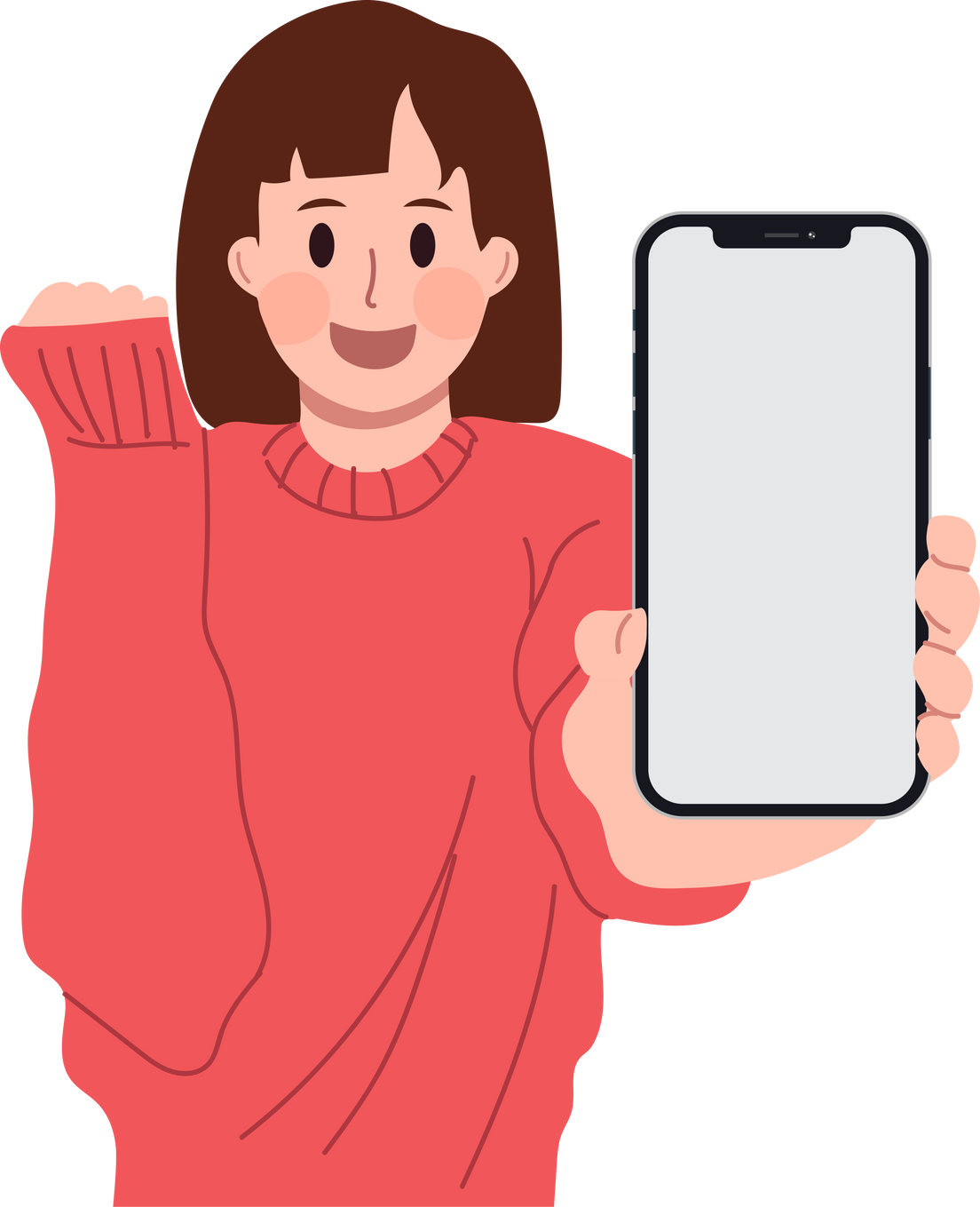 Woman Presenting Mobile Phone